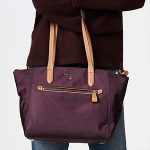 NWT MK Michael Kors KELSEY Nylon Tote Shoulder Bag Purse Damson (PURPLE) medium